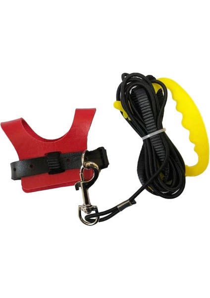 Kırmızı Stil M Beden Anti-Bite Uçan Bant Pet Kuş Papağan Deri Koşum Kurşun Tasma Outdoortraining Halat Kemer Siyah Kırmızı Sarı (Yurt Dışından)