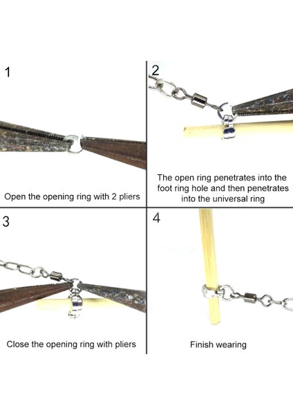 Kalın Zincir No. 8rin Tarzı Kuş Papağan Ayak Zinciri Paslanmaz Çelik Ayak Bileği Ayak Halkası Stand Zinciri Açık Uçan Eğitim Starling Güvercin Kuş Aksesuarları (Yurt Dışından)