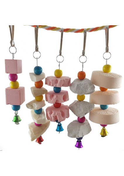 Blok Stili Grindstone Bell Pet Papağan Kuş Isırığı Diş Taşlama Oyuncak Kafes Asılı Dekor Vogel Speelgoed Suministros Para Aves (Yurt Dışından) fiyatları