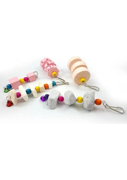 Blok Stili Grindstone Bell Pet Papağan Kuş Isırığı Diş Taşlama Oyuncak Kafes Asılı Dekor Vogel Speelgoed Suministros Para Aves (Yurt Dışından) fırsatları