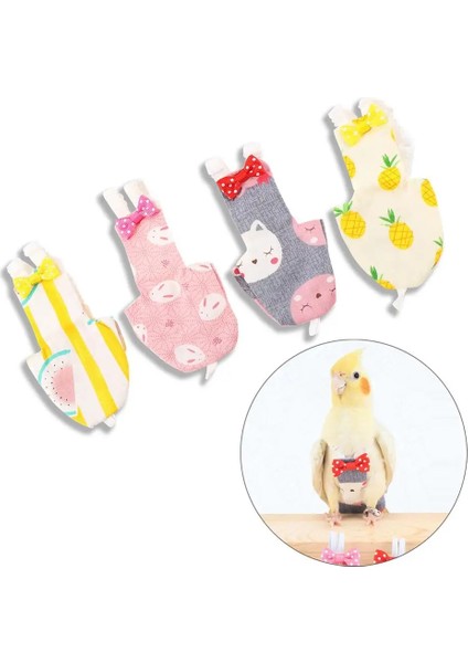 Gri Kedi Stili M Beden Papyon ile Papağan Bezi Sevimli Renkli Meyve Çiçek Papağan Güvercinler Küçük Orta Büyük Pet Kuşlar Uçan Takım Elbise Yıkanabilir (Yurt Dışından) fiyatları
