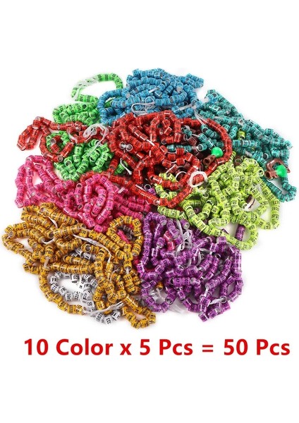 10 Renk x 5 Adet Tarzı Ulticolor Güvercin Ayak Yüzük Kelime Küpe Li Dayanıklı Kuş Yüzük Yarış Güvercin Ayak Yüzük Kuş Araçları (Yurt Dışından)