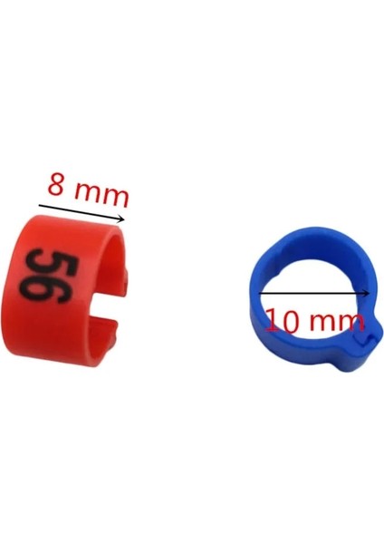Mavi Stil 10MM Dijital Kuş Ayak Halkası Güvercin Eğitimi Toololors Tanımlama Halkası Kuş Malzemeleri Papağan Ayak Klipsi Halkası (Yurt Dışından)