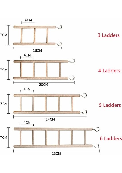 5 Merdiven Stili Papağan Merdivenleri Salıncak Kuşlar Oyuncak Ahşap Scratcher Levrek Tırmanma Merdiveni Kuş Kafesi Hamster Pet Malzemeleri (Yurt Dışından)