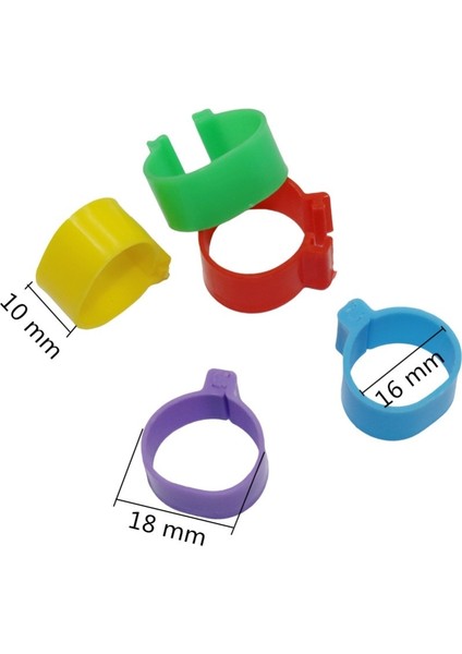 100 Adet x 5 Renk Stili M Beden Oultry Ayak Halkası Tavuk Kuşlar Bıldırcın Civciv Ördek Yavrusu Güvercin 1.6 cm Iç Çap Tanıma Ayak Halkası Tavuk Aletleri (Yurt Dışından) modelleri