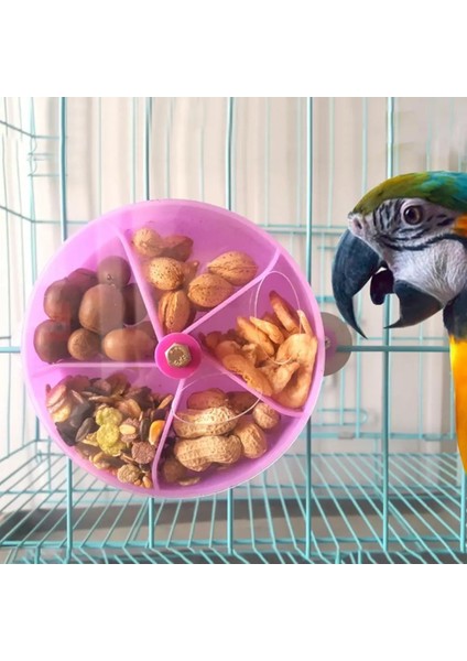 Mor Tarzı 1 Adet Döndür Pet Papağan Oyuncaklar Tekerlekler Bite Çiğneme Kuşlar Yiyecek Kutusu Kafes Besleyici Vogel Speelgoed Kuşlar Aksesuarları (Yurt Dışından)