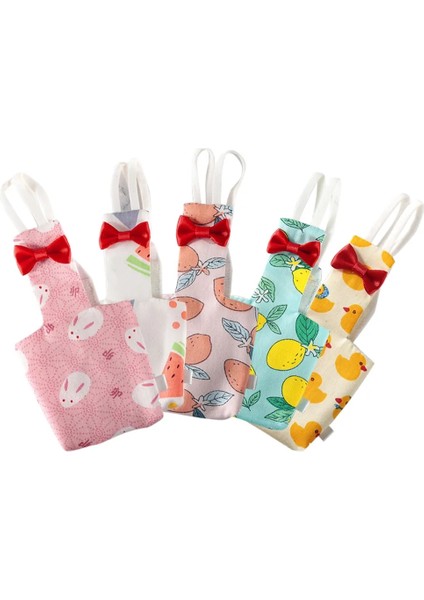Pembe Limon Stili S Beden Papyon ile Papağan Bezi Sevimli Renkli Meyve Çiçek Papağan Güvercinler Küçük Orta Büyük Pet Kuşlar Uçuş Takım Elbise Yıkanabilir (Yurt Dışından)