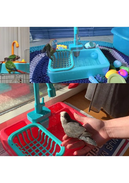 Kuş Merdiveni Stili Papağan Banyosu Kuş Duşu Küvet Oyuncaklar Otomatik Papağanlar Musluklu Çocuk Havuzu Yüzme Havuzları Pet Besleyici Mutfak Playset (Yurt Dışından) modelleri