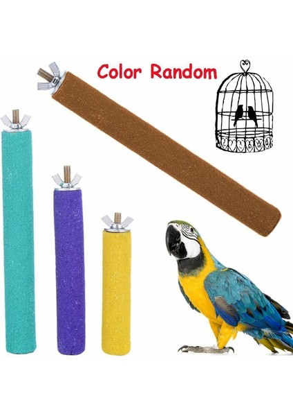 18X1.5CM Tarzı Renk Rastgele Pet Kuş Kafesi Chew Oyuncaklar Papağan Tünemişler Papağan Isırıkları Parakeet Pet Ürünleri Için Pençe Taşlama Istasyonu Platformu Standı (Yurt Dışından)