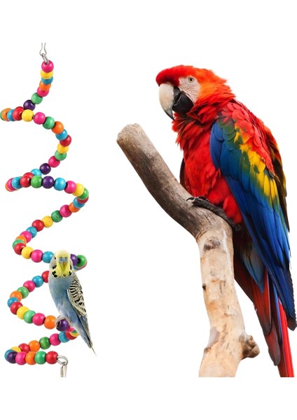 10 Paket Kuş Salıncak Çiğneme Oyuncakları Papağan Hamak Çan Oyuncaklar Papağan Kafesi Oyuncak Küçük Parakeets Için Asılı Ahşap Boncuklu Kuş Levrek (Yurt Dışından)