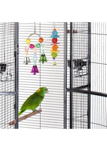 10 Paket Kuş Salıncak Çiğneme Oyuncakları Papağan Hamak Çan Oyuncaklar Papağan Kafesi Oyuncak Küçük Parakeets Için Asılı Ahşap Boncuklu Kuş Levrek (Yurt Dışından)