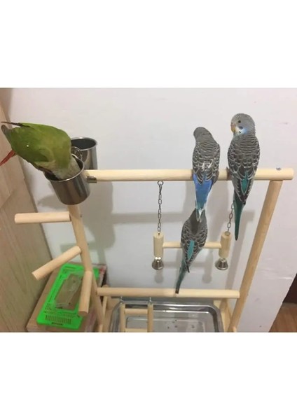 Gösteri Tarzı Olarak Ahşap Papağan Playstand Çift Katmanlı Kuş Oyun Standı Papağan Bahçesi Ahşap Levrek Spor Oyun Parkı Merdiven Besleyici Bardak Oyuncaklar ile (Yurt Dışından) fiyatları