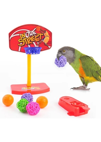 Komik Papağan Kanarya Kuş Oyuncaklar Mini Basketbol Kuş Entelektüel Oyuncak Yapboz Oyunu Chew Pet Malzemeleri Lovebird Papağan Aksesuarları (Yurt Dışından)