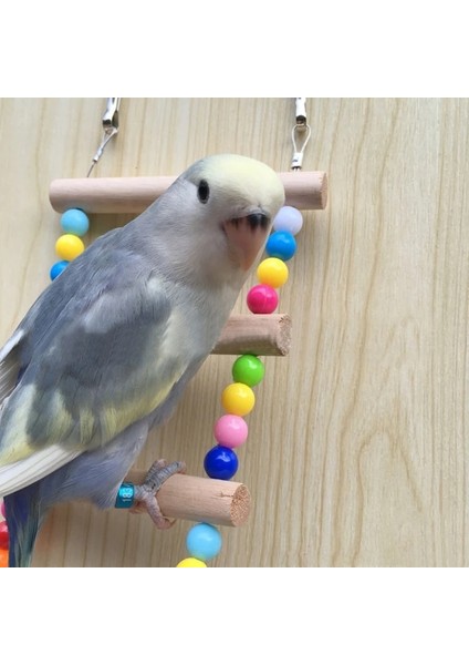 No.4 Tarzı Kuşlar Evcil Papağanlar Merdivenler Tırmanma Oyuncak Doğal Ahşap Teleferik Hamster Halat Papağan Isırıkları ile Renkli Toplar Asma Koşum Kafesi (Yurt Dışından) indirimleri