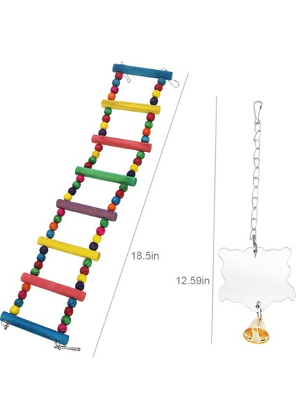 10 Paket Kuş Salıncak Çiğneme Oyuncakları Papağan Hamak Çan Oyuncaklar Papağan Kafesi Oyuncak Küçük Parakeets Için Asılı Ahşap Boncuklu Kuş Levrek (Yurt Dışından)