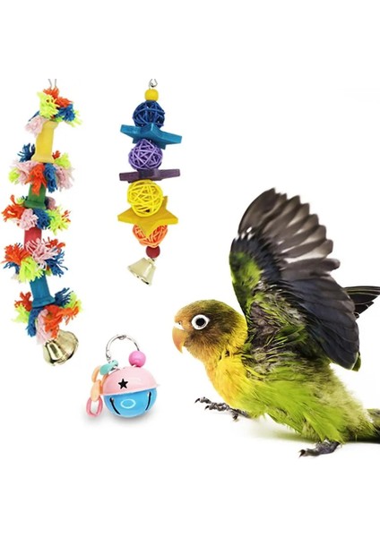 10 Paket Kuş Salıncak Çiğneme Oyuncakları Papağan Hamak Çan Oyuncaklar Papağan Kafesi Oyuncak Küçük Parakeets Için Asılı Ahşap Boncuklu Kuş Levrek (Yurt Dışından)