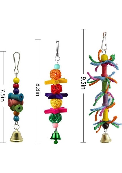10 Paket Kuş Salıncak Çiğneme Oyuncakları Papağan Hamak Çan Oyuncaklar Papağan Kafesi Oyuncak Küçük Parakeets Için Asılı Ahşap Boncuklu Kuş Levrek (Yurt Dışından)