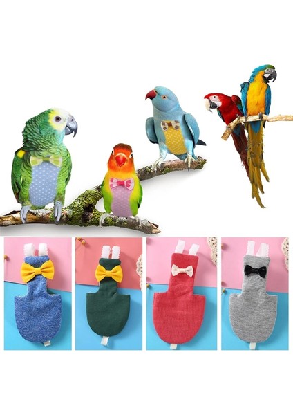 P10A455P Stili S Beden Kuş Papağan Bezi Uçuş Suit Nappy Giysileri Yeşil Yanak Conure Parakeet Cockatiels Güvercinler Orta Büyük Pet Kuş Xs-Xxl (Yurt Dışından)