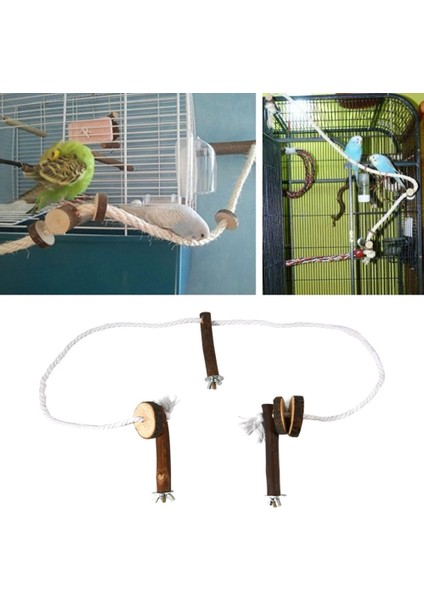 2021NEW Pet Kuş Papağan Papağan Standı Çerçeve Parakeet Kafes Merdiven Tırmanma Hamak Kuş Oyuncaklar Papağan Oyuncakları (Yurt Dışından)