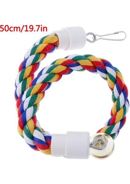 50 cm Çiğneme Çubuğu Papağan Kuş Levrek Oyuncak Spiral Pamuk Halat Salıncak Çan ile Ayakta Oyuncaklar Tırmanma Kuş Malzemeleri (Yurt Dışından)