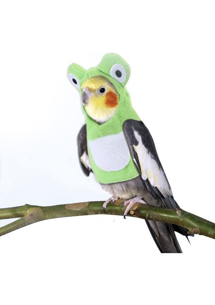 S Tarzı Komik Kurbağa Şekilli Kuş Giysileri Peluş Uçan Takım Papağanlar Kostüm Cosplay Kıyafet Kış Sıcak Şapka Kapşonlu Pet Kuş Aksesuarları (Yurt Dışından) indirimleri