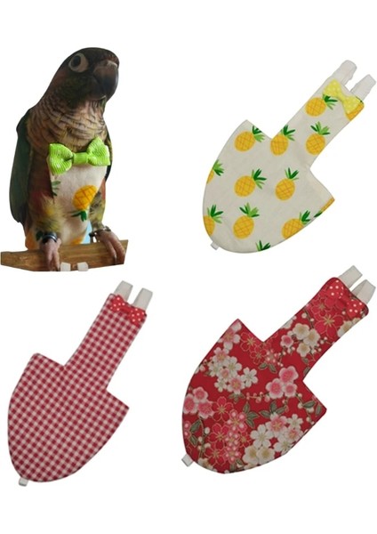 Ananas Tarzı L Beden Papyon ile Papağan Bezi Sevimli Renkli Meyve Çiçek Papağan Güvercinler Pet Kuşlar Yıkanabilir Uçuş Takım Elbise (Yurt Dışından)