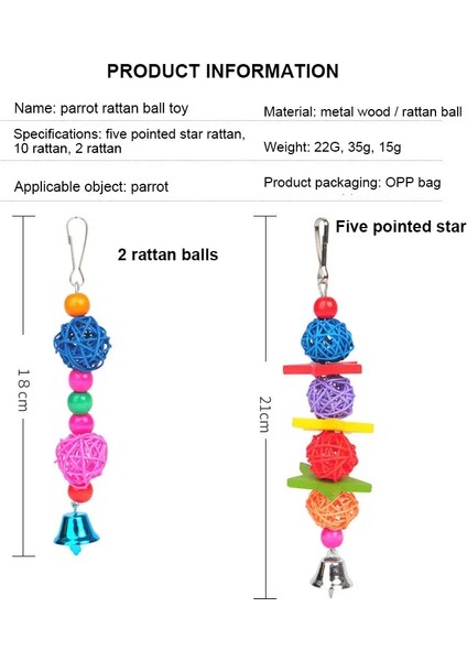 No.3 Tarzı 1 Adet Papağan Çiğnemek Rattan Oyuncaklar Kuş Parakeet Bite Molar Oyuncaklar Rattan Top Boncuk Çan Dize El Dokuma Kuş Oyuncaklar Pet Aksesuarları (Yurt Dışından)