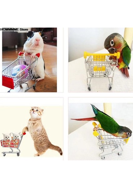 1 Adet Rastgele Stil Yeni Renkli Komik Mini Süpermarket Alışveriş Sepeti Arabası Pet Kuş Papağan Hamster Oyuncak (Yurt Dışından) fırsatları