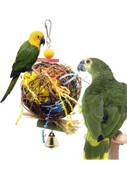 1 Adet Oyuncak Tarzı Kuş Salıncak, Papağan Kafesi Oyuncaklar, Griler Için Salıncak Oynamak Parakeet Cockatiel Conure, Pet Tırmanma Halatı Net, Kuş Merdiveni (Yurt Dışından)