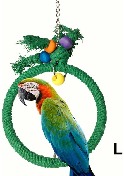 Yeşil S Tarzı Pet Papağan Kuş Kafesi Oyuncak Pamuk Halat Daire Halka Standı Çiğneme Bite Asılı Salıncak Tırmanma Oyun Oyuncakları Papağan Parakeet Için (Yurt Dışından) fiyatları