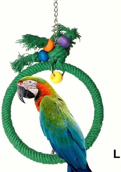 Yeşil S Tarzı Pet Papağan Kuş Kafesi Oyuncak Pamuk Halat Daire Halka Standı Çiğneme Bite Asılı Salıncak Tırmanma Oyun Oyuncakları Papağan Parakeet Için (Yurt Dışından) indirimleri