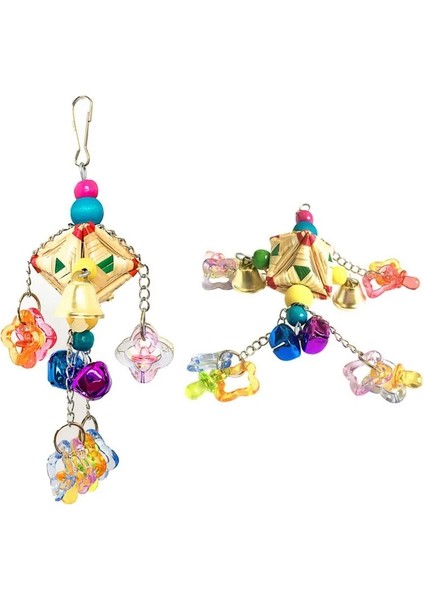 D Stili Papağanlar Kuş Oyuncakları ve Kuş Aksesuarları Pet Oyuncak Salıncak Standı Muhabbet Kuşu Parakeet Kafesi Renkli Boncuk Bells Salıncak Oyuncakları Çiğnemek (Yurt Dışından) indirimleri