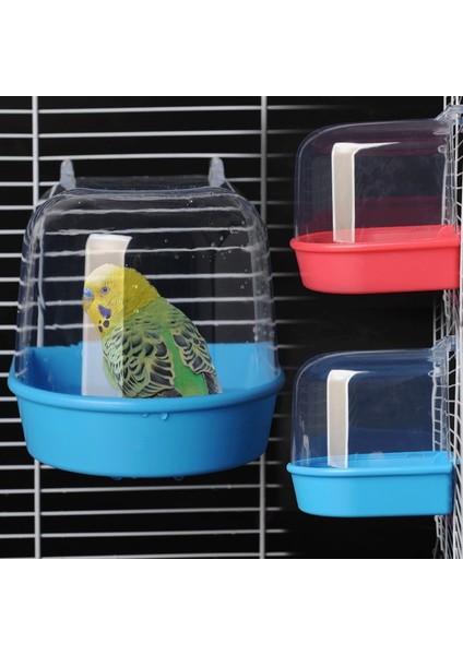 1 Adet Tarzı Lastic Kuş Su Banyosu Kutusu Küvet Duş Kutusu Kasa Parakeet Fet Kafes Için Papağan Asılı Kase Birdbath Kuş Malzemeleri (Yurt Dışından) fırsatları