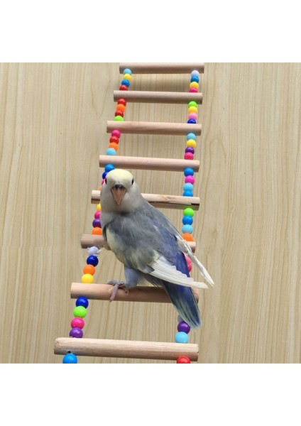 41CM Tarzı Kuş Kafesleri Net Kuş Oyuncak Evcil Papağanlar Merdivenler Tırmanma Oyuncak Doğal Ahşap ile Asılı Toplar Papağan Oyuncakları Parakeets Için Cockatiels (Yurt Dışından) fırsatları