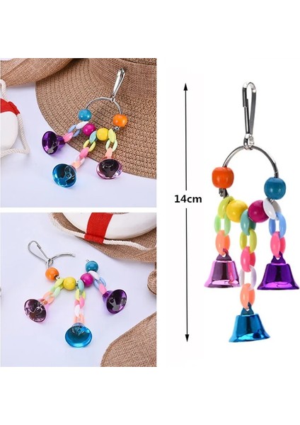 4X4X17CM Tarzı Renkli Boncuk Bells Papağanlar Oyuncaklar Kuş Aksesuarları Pet Oyuncak Salıncak Standı Budgie Parakeet Kafesi Pet Kuş Papağan Chew Salıncak Oyuncaklar (Yurt Dışından) indirimleri