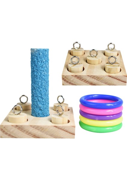 Blok Oyuncak Yüzük Stili Ahşap Kuş Eğitici Oyuncaklar Küçük Orta Papağan Istihbarat Eğitimi Oyuncaklar Için Lovebird Parakeet Cockatiel Budgie (Yüzük Oyuncaklar) (Yurt Dışından)