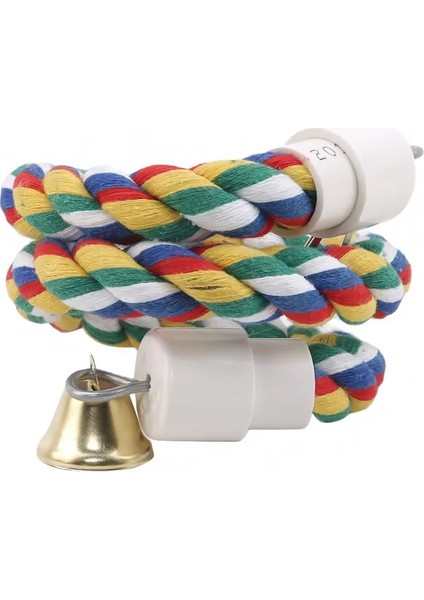 50CM Tarzı Kuş Levrek Oyuncak Spiral Pamuk Halat Çiğneme Çubuğu Papağan Salıncak Tırmanma Ayakta Oyuncaklar Çan ile Kuş Malzemeleri Papağanlar Tırmanma Oyuncaklar (Yurt Dışından)