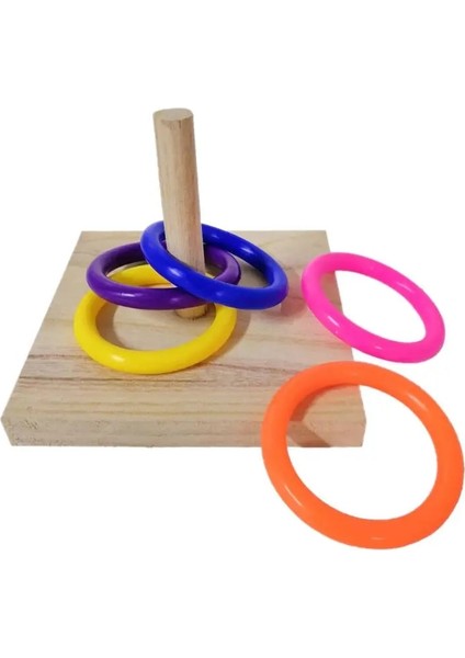 No.2 Tarzı Kuş Papağan Ahşap Platform Plastik Halka Zeka Eğitimi Chew Puzzle Oyuncak Dropship (Yurt Dışından)
