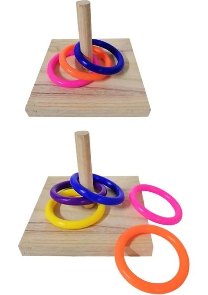 No.2 Tarzı Kuş Papağan Ahşap Platform Plastik Halka Zeka Eğitimi Chew Puzzle Oyuncak Dropship (Yurt Dışından)