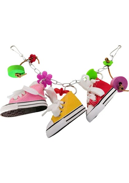 E Tarzı Mini Çiçek Emzik Kanvas Ayakkabılar Sneakers Can Sıkıntısını Giderir Papağan Tırmanma ve Kemirme Oyuncaklar Kuş Yapı Taşları Isırma Dizeleri (Yurt Dışından) fırsatları