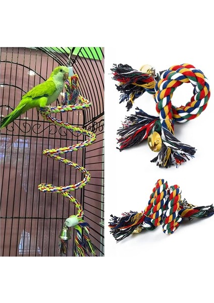 23X12.9X12.5CM Stili 50 cm Uzun Papağan Kuş Oyuncaklar Pet Kuş Papağan Ayakta Halat Kuş Kafesi Dekorasyon Tırmanma Oyuncak Papağan Kuş Kafesi Oyuncaklar Halat Çan (Yurt Dışından) modelleri
