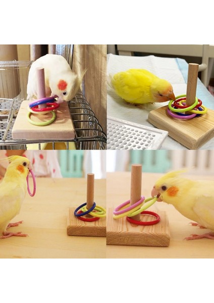 No.2 Tarzı Yeni Ahşap Kuş Papağan Platformu Plastik Halka Istihbarat Eğitimi Chew Toy Kuş Oyuncak Malzemeleri Pet Istihbarat Geliştirmek Kuş Oyuncak (Yurt Dışından)