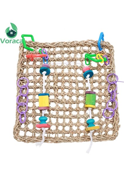 Bir Stil cm Papağan Tırmanma Net Bite Oyuncak Pet Molar Kare Çiğneme Araçları Çim Rattan Doğal Dokuma Oyun Merdiveni Asılı Oyun Merdiveni (Yurt Dışından) fırsatları