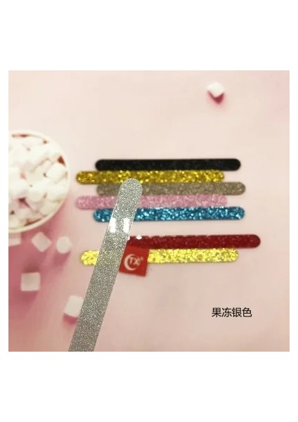 Parıltılı Gümüş Tarzı mm Akrilik Jöle Renk Fırça Kek Kek Çubukları Ebeveyn-Çocuk Dıy Dondurma Çubuğu Buzlu Şeker Zanaat Modeli Aracı Cupcake Yonca (Yurt Dışından)