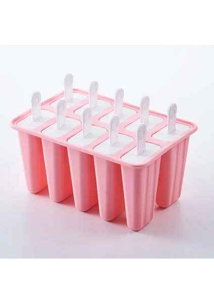 Pembe-10 Izgara Stili Yaratıcılık Silika Jel Buz Kalıbı Dıy Çubuklu Dondurmalar Buz Küpü Kalıbı 4 Izgaralı 12 Izgaralı Dondurma Ev Yapımı Buzlu Şeker Kutusu Dondurma Kutusu (Yurt Dışından)