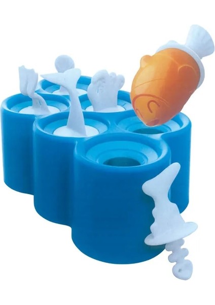 Beyaz Bir Stil 1 Adet Yaz 6 Çirkin Balık Sopa Buz Kalıbı Okyanus Balığı Silikon Buz Kalıbı Ev Yapımı Dondurma Popsicle Kalıp Yaratıcı Buz Tepsisi (Yurt Dışından)