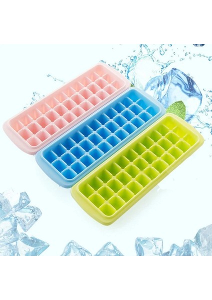 Yeşil Stil 2 Adet F Izgaralar Ice Cube Maker Food Grade Dıy Dondurma Blok Tepsi Kafes Kutusu Kalıp Buz Saklama Kabı Kapaklı (Yurt Dışından)