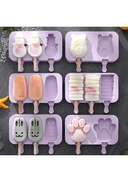 Ben Stil Kapaklı 3D Karikatür Silikon Dondurma Kalıpları Düğün Tatlı Dondurucu Meyve Popsicle Kalıpları Dıy Buz Küpleri Makinesi (Yurt Dışından) fiyatları