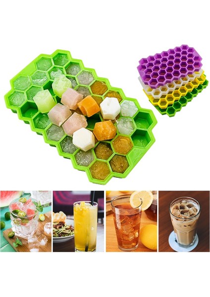 Green-2 Kapaklı Tarzı Buz Küpü Tepsisi Silikon Buz Kalıbı Petek Buz Küpü Makinesi Magnum Silikon Kalıp Viski Kokteyli Için Gıda Sınıfı Kalıp Formları (Yurt Dışından)
