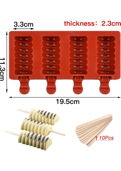 Mor Tarzı Gıda Sınıfı Silikon Dondurma Formları Popsicle Kalıpları Dıy Ev Yapımı Tatlı Dondurucu Meyve Suyu Buz Pop Küp Yapıcı Kalıp Çubuklarla (Yurt Dışından)